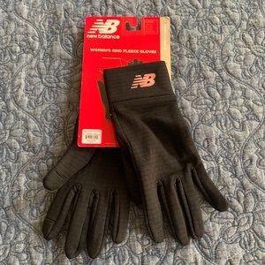 NWT New Balance Women's Grid Fleece Gloves, sz L/XL, Reflective Logo, Touch Tip